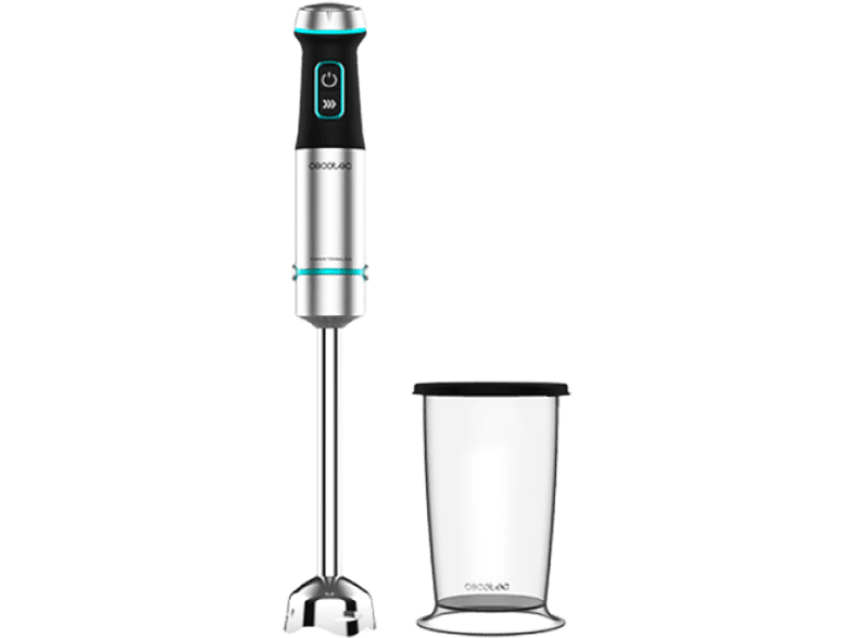 Batidora de mano - Cecotec Power TitanBlack 1200 XL, 1200 W, 800 ml, Cuchillas de 4 hojas, Inox