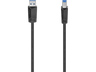 Cable USB - Hama 00200625, 1.5 m, USB-A, USB-B, USB 3.0, 5 Gbit/s, Negro