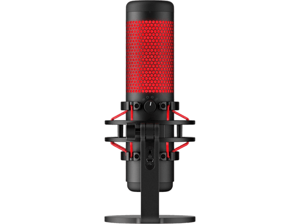 Micrófono - HyperX QuadCast, USB, Para PC/PS5/PS4/Mac, Sensibilidad  -36 dB, Rojo y Negro