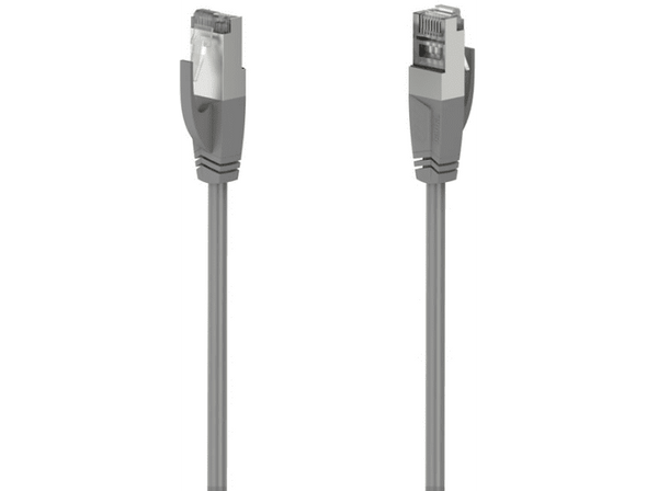Cable de red - Hama 00200668, 1.5 m, 1 GBit/s, F/UTP, CAT 5e, Enchufe RJ45, Gris
