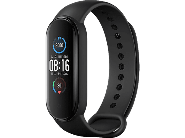 Pulsera de actividad - Xiaomi Mi Band 5, Negro, AMOLED 1.1", 11 modos deportivos, Bluetooth, Autonomía 14 días