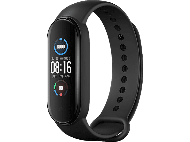 Pulsera de actividad - Xiaomi Mi Band 5, Negro, AMOLED 1.1, 11 modos deportivos, Bluetooth, Autonomía 14 días