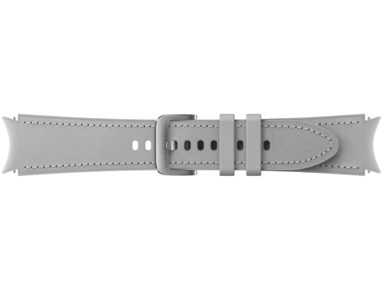 Recambio correa  - Samsung Hybrid Leather Band, Para Galaxy Watch 4 / 4 Classic, Cuero, M/L, Plata
