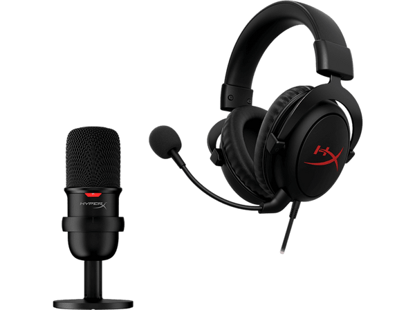 Auriculares gaming - HyperX Streamer Starter Pack, Cable, Para PC/PS4/PS5, Negro + Micrófono HyperX Solocast