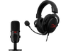 Auriculares gaming - HyperX Streamer Starter Pack, Cable, Para PC/PS4/PS5, Negro + Micrófono HyperX Solocast