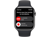 Apple Watch S8 (2022), GPS+CELL, 45 mm,  Caja de acero inoxidable, Vidrio delantero Ion-X, Correa deportiva graphito