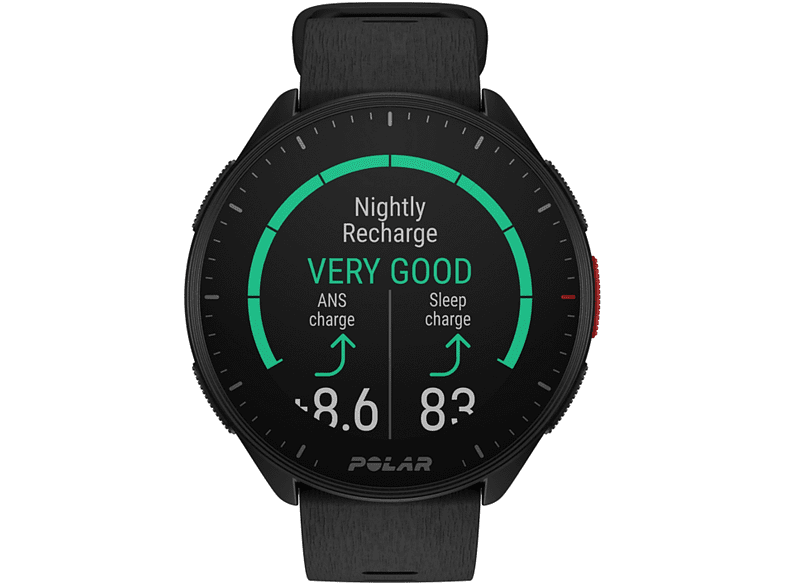 Reloj deportivo - Polar Pacer, Negro, 21 cm, 1.2, GPS, GLONASS, Galileo, QZSS., WR50M, Bluetooth