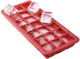 Bandeja para cubitos de hielo - Jata AC40, Con Tapa Protectora, Para 21 Cubitos de 3 x 3 cm, Rojo