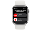 Apple Watch S8 (2022), GPS+CELL, 41 mm,  Caja de acero inoxidable, Vidrio delantero Ion-X, Correa deportiva plata