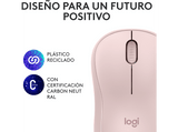 Ratón inalámbrico - Logitech M240 Silent, Inalámbrico, Bluetooth, 4000 ppp, Ambidiestro, Windows/Mac, Rosa