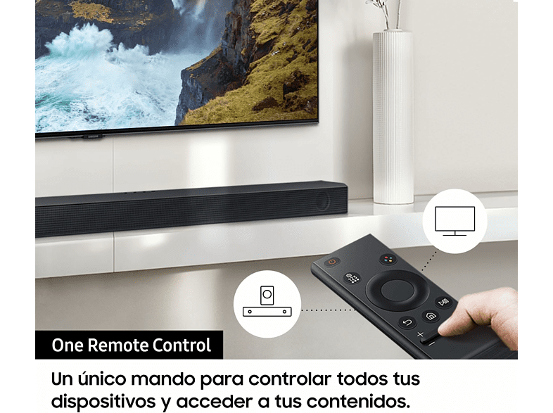 Barra de sonido - Samsung HW-C400/ZF, Bluetooth, Subwoofer Integrado, 40 W, Negro