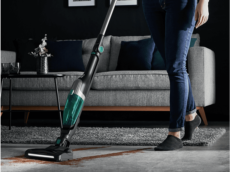 Aspirador escoba - Rowenta RH1239WO X-Trem Compact, 2 en 1, 40 min, 0.4 L, Multisuperficie, Flexible, Azul