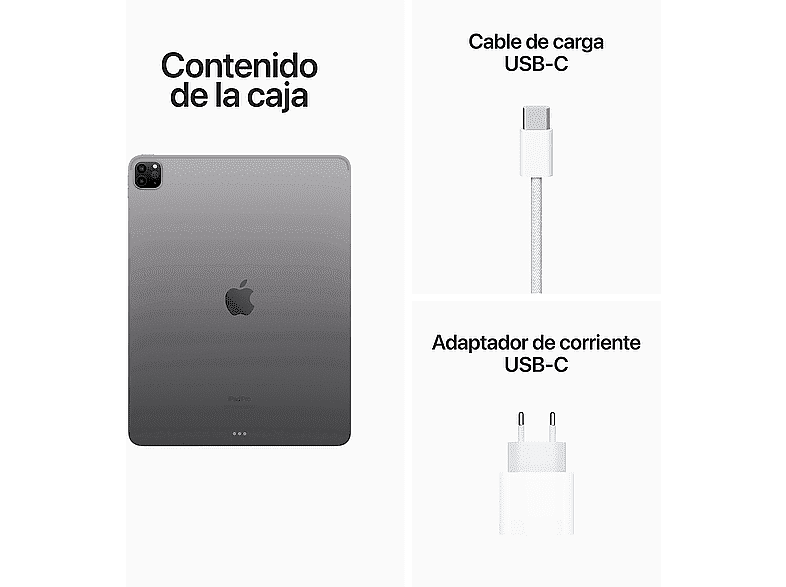 Apple iPad Pro (2022 6ª gen.) 1 TB, Gris espacial, 12.9, WiFi+CELL, Liquid Retina XDR, 8 GB RAM, Chip M2, iPadOS 16