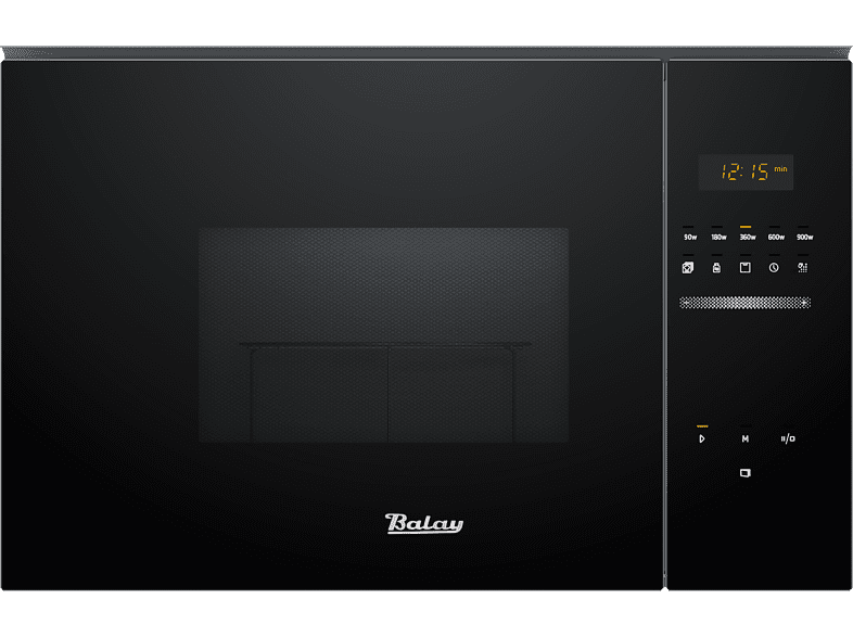 Microondas integrable - Balay 3CG5175N3, 900 W, 5 potencias, 25 l, Negro