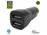 Cargador coche - MUVIT SC-198 C, Universal USB A*2 , 17 W, Negro