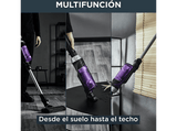 Aspirador escoba - Rowenta X-nano Essential RH1129WO, 100 W, Multisuperficies, Hasta 40 min autonomía, Tecnología ciclónica, 0.4 L, Lila y plateado