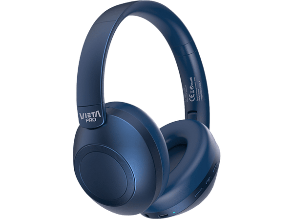 Auriculares inalámbricos - Vieta Pro Way 3, Dual Pairing, Gaming Mode, Doble plegado, 50 hs, Azul
