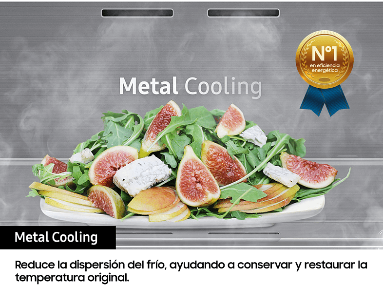 Congelador vertical - Samsung BESPOKE RZ32A7485S9/EF, 323 l, 40 dB, 185 cm, Metal Cooling, Inox