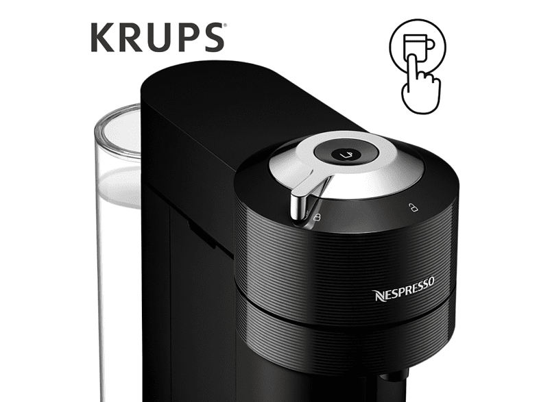Cafetera de cápsulas - Krups XN9108, 1500 W, 1.1 l, Wi-Fi, Bandeja ajustable, Negro