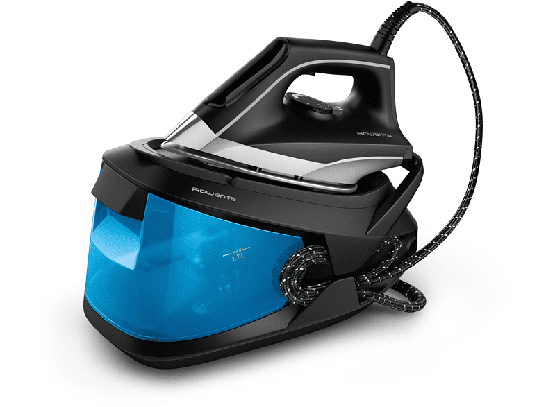 Centro de planchado - Rowenta VR832, 2600 W, 1.7 L, 6.5 bares, 350 g/m, Negro, Azul