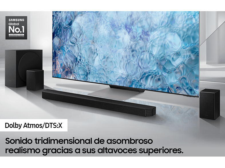 Barra de sonido - Samsung HW-Q950A, Inalámbrica, Con Subwoofer, 11.1.4 Canales, DTS:X, Dolby Atmos, Negro