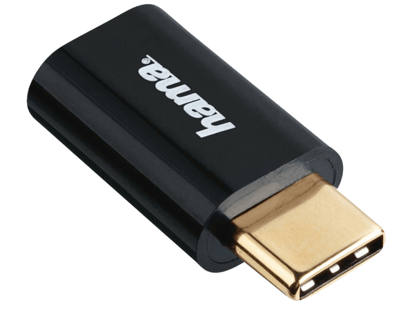 Adaptador - Hama 00178399, Micro USB a USB Tipo-C, Negro