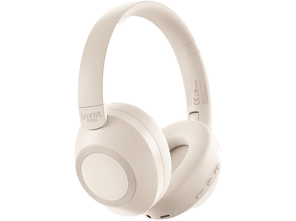 Auriculares inalámbricos - Vieta Pro Way 3, Dual Pairing, Gaming Mode, Doble plegado, 50 hs, Blanco