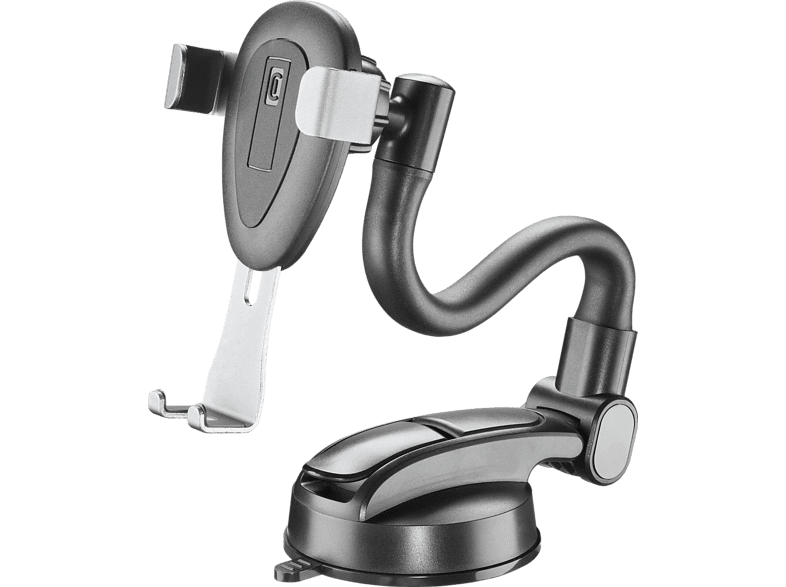 Soporte móvil para coche - CellularLine GRAVITYHOLDERWINDK, Rotación de 360°, Flexible, Negro