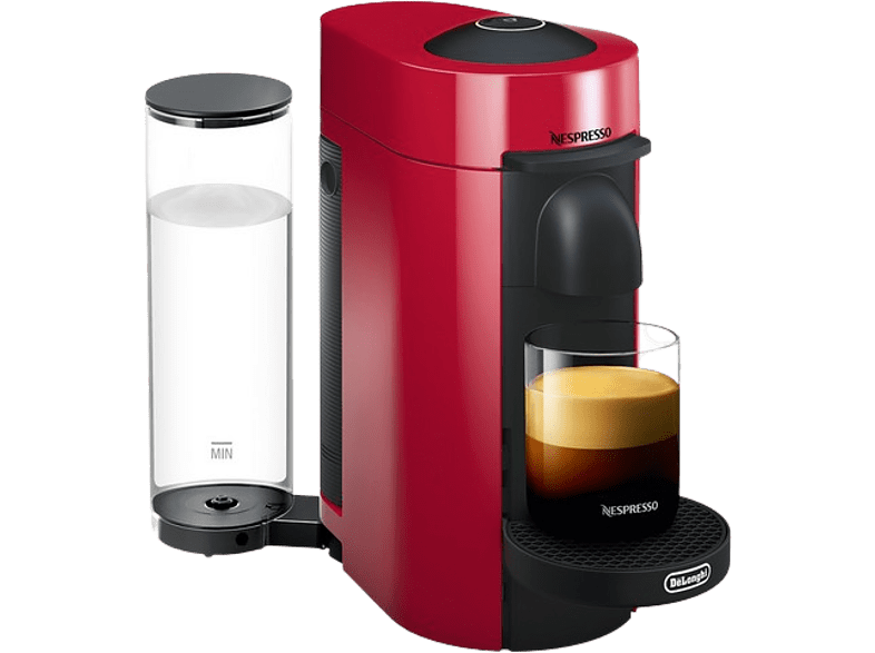 Cafetera de cápsulas - De'Longhi VertuoPlus ENV150.R, 1260 W, 1.1 l, Con cápsulas monodosis, 3 Tamaños, Rojo