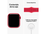 Apple Watch S8 (2022), GPS, 41 mm, Caja de aluminio, Vidrio delantero Ion-X, Correa deportiva PRODUCT(RED)