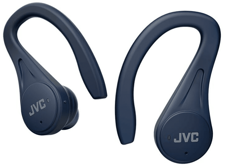 Auriculares deportivos - JVC HA-EC25TAU, Bluetooth, Autonomía 30 h, Micrófono, Asistente voz, Azul