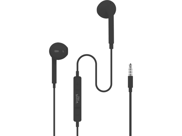 Auriculares - Vieta Pro Cozy, Auricular de botón, Con micrófono, Mini Jack, Negro