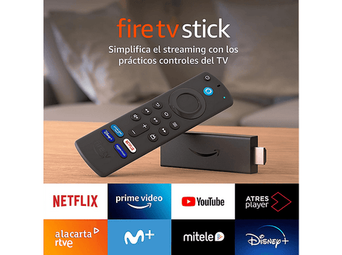 Reproductor multimedia - Amazon Fire TV Stick 2021, Mando voz Alexa, Full HD, 8 GB, HDMI, Dolby Atmos, Negro