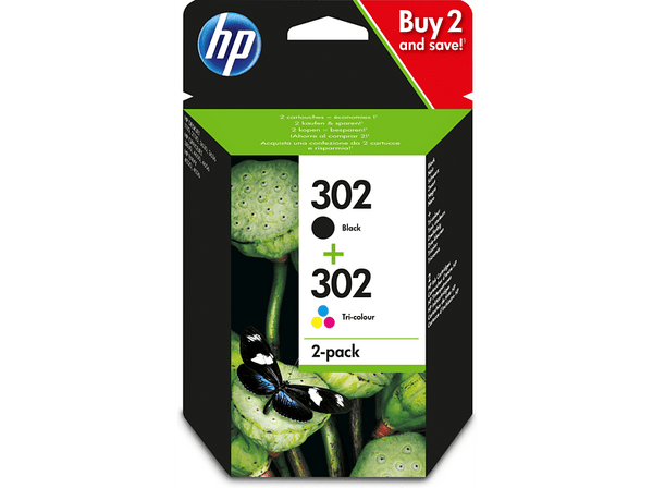 Cartucho de tinta - Cartucho de tinta - HP 302 Combo 2 Pack, Negro y Tricolor, X4D37AE