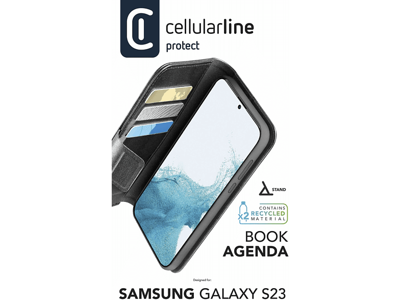 Funda - Cellular Line BOOKAG2GALS23K, Para Samsung Galaxy S23, Cierre magnético, Negro