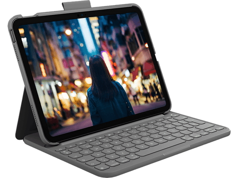 Funda con teclado - Logitech Slim Folio, para iPad (10.ª generación), Bluetooth, Resistente a golpes
