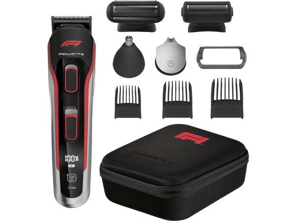 Cortapelos - Rowenta Multiaccesorios 10 en 1 TN944MF0, 120 min, Negro y Rojo