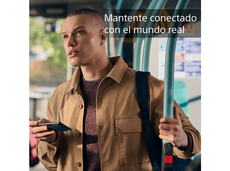 Auriculares True Wireless - Sony WF-L900H, Link Buds, Diseño de anillo abierto, 17.5h, Micrófono, Bluetooth segura, Alexa, Google assistant, Gris