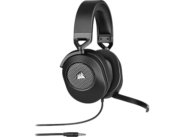 Auriculares gaming - Corsair HS65 Surround, No Bluetooth, Cable 1.8 m, Carbón