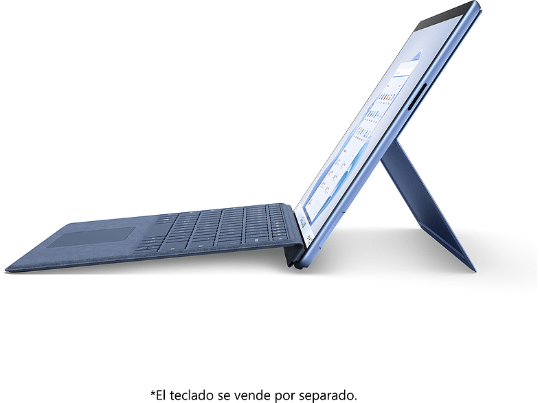 Convertible 2 en 1 - Microsoft Surface Pro 9, 13 2K QHD+, Intel® Evo™ Core™ i5-1235U, 8 GB RAM, 256 GB SSD, W11 Home, Saphire