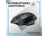 Ratón gaming - Logitech G G502 X Lightspeed, Inalámbrico, 25.600 ppp, Interruptores Lightforce, Negro