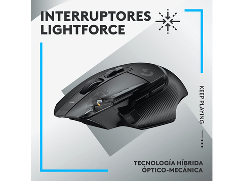 Ratón gaming - Logitech G G502 X Lightspeed, Inalámbrico, 25.600 ppp, Interruptores Lightforce, Negro