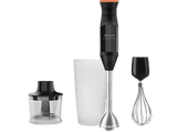 Batidora de mano - Taurus Bapi 1200 Rocket Plus , 1200W, Pica hielo, Cuchillas de acero inoxidable, 20 velocidades, Turbo, libre BPA, Negro