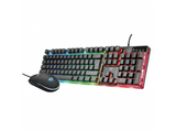 Pack teclado + ratón - Trust GXT 838 Azor, Gaming, Retroiluminación, Con cable, Negro