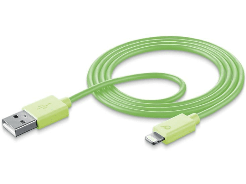 Cellularline USBDATAMFISMARTG - 1m, USB Lightning, Cable de teléfono móvil, Verde