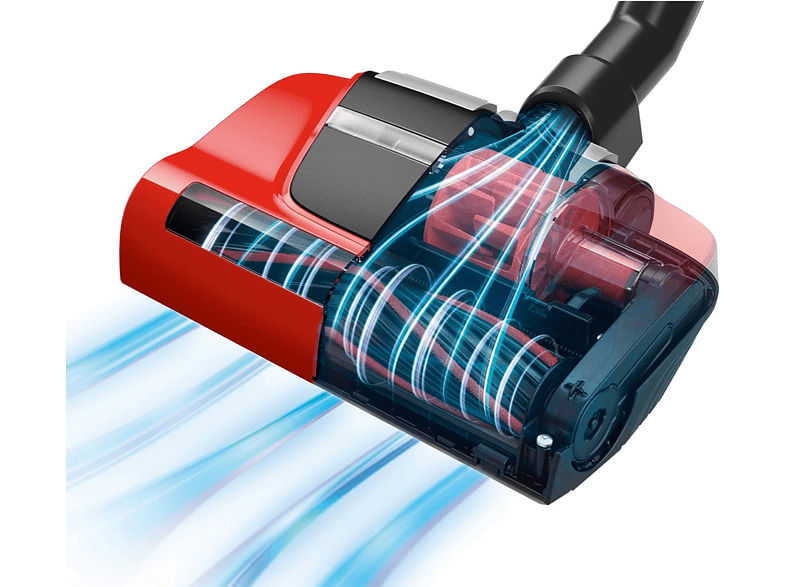 Aspirador con bolsa - Bosch BGBS4PET1, 600 W, 4 l, AirTurbo Plus, Rojo