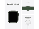 Apple Watch Series 7, GPS+CELL, 41 mm, Caja de aluminio Verde, Correa deportiva color Verde trébol