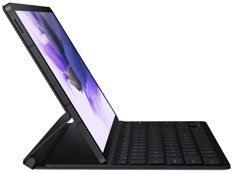 Funda con teclado - Samsung EF-DT730BBSGES, Para Galaxy Tab S7+/ Galaxy Tab S7 FE, Tapa de libro, Negro
