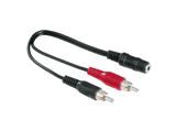 Cable adaptador - Hama 122375, 2 RCA Macho con salida Jack 3.5mm hembra