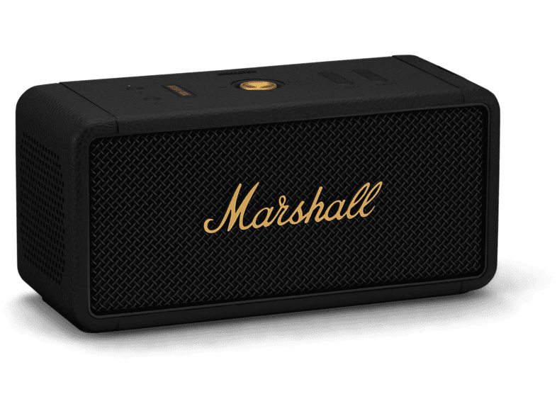 Altavoz inalámbrico - Marshall Middleton  Black and Brass, 15 W, Bluetooth 5.1, Autonomía 20 h, Negro
